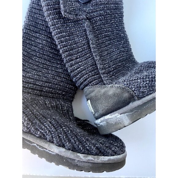 UGG Australia Cardy Classic Knit Tall Sweater Boots Gray Sparkle Sz US 7 Women's - Picture 5 of 11